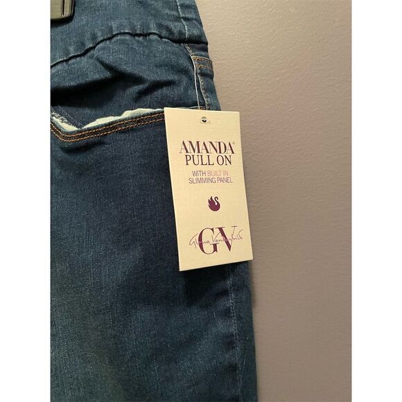 Gloria Vanderbilt Women's Amanda Pull On Plus Size 18 Blue Straight 29Plus Jeans - Picture 4 of 11